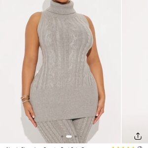 Grey Sweater Pants Set